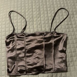 H&M Black Satin Tank Top
